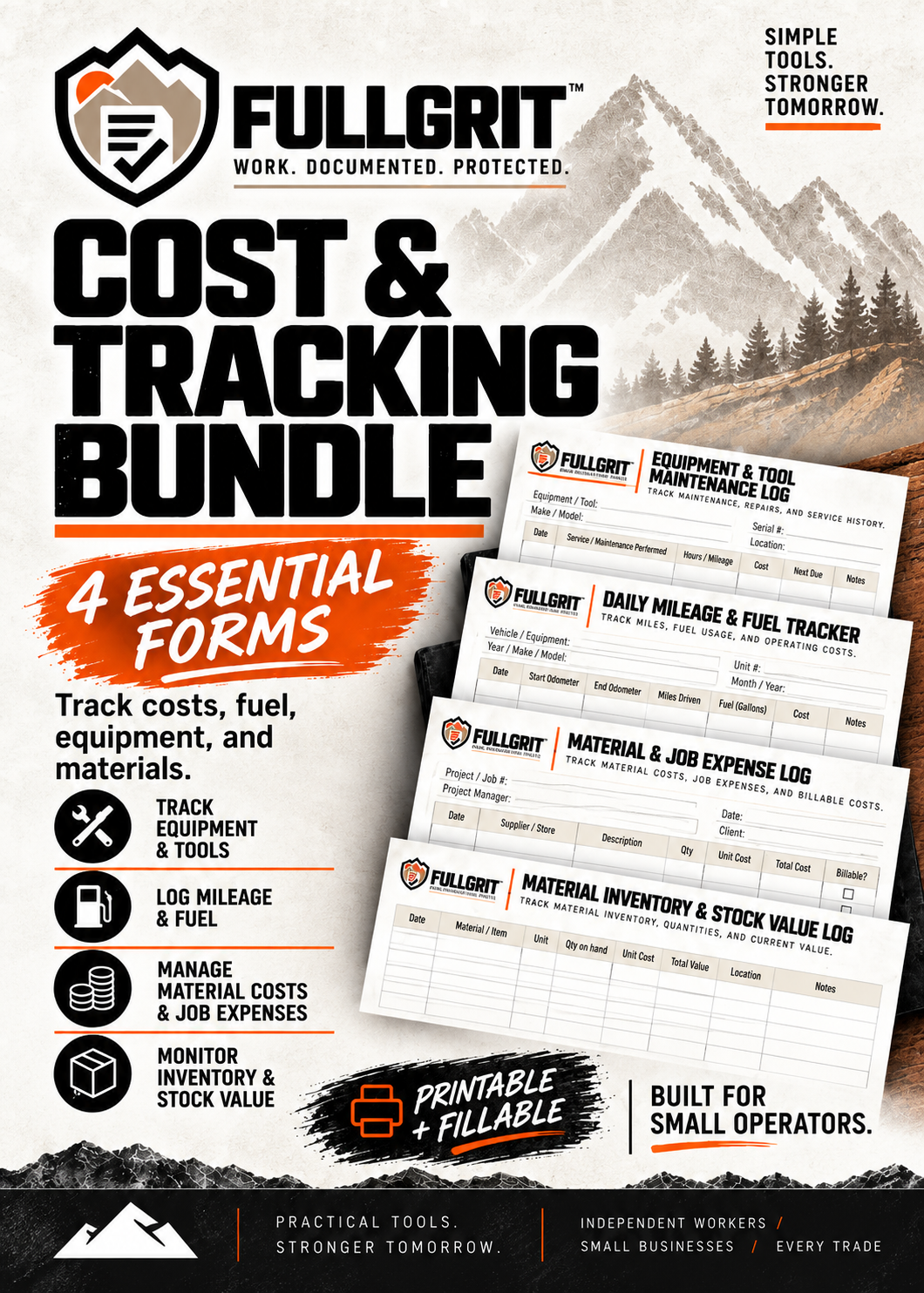 Official approved cover for Cost & Tracking Bundle